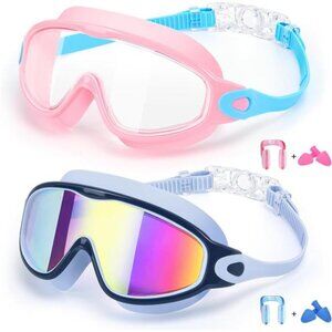 2‎ Pack Kids Swimming Goggles, Anti-fog Swim Goggles for Toddler Girls Boys